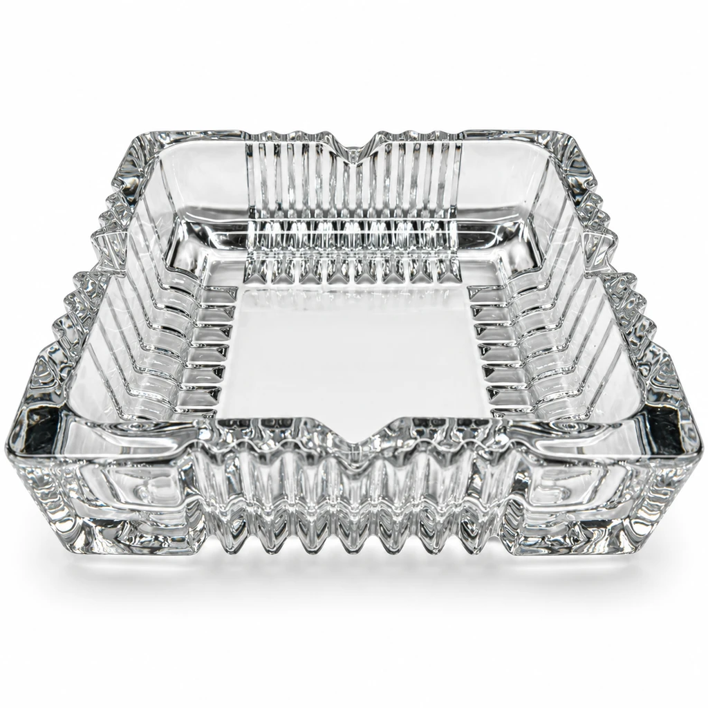 Premium Square Crystal Glass Ashtray